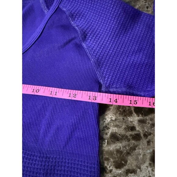Free People Movement Women’s Purple Long Sleeve Waffle Henley Pullover Size M/L - Picture 7 of 11